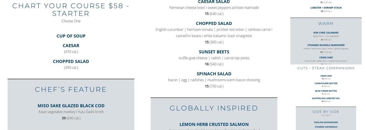 Chart House Menu