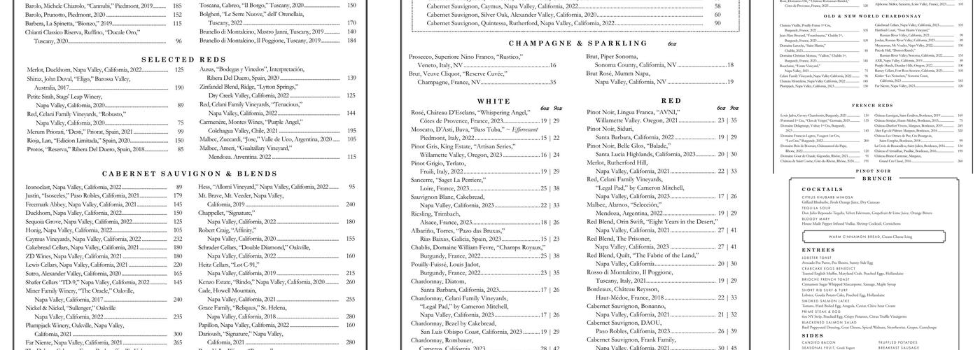 Ocean Prime Menu