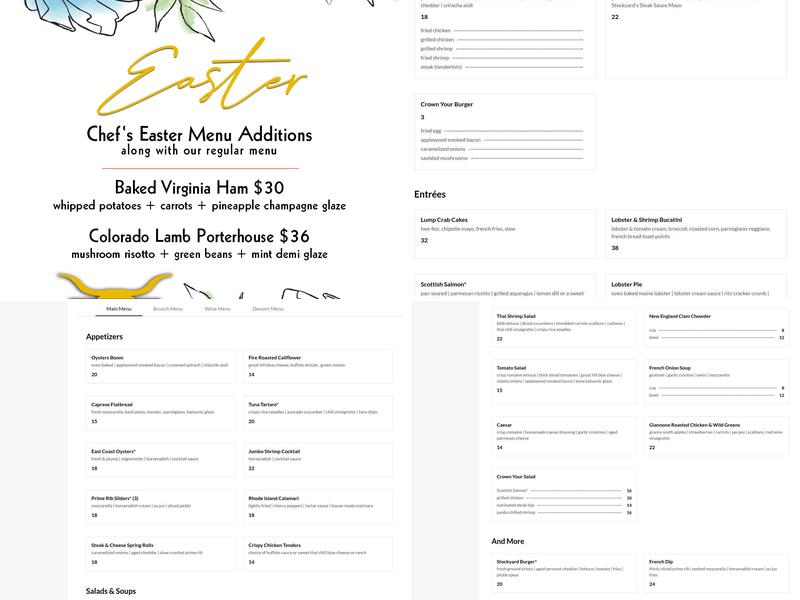 The Stockyard Restaurant Menu