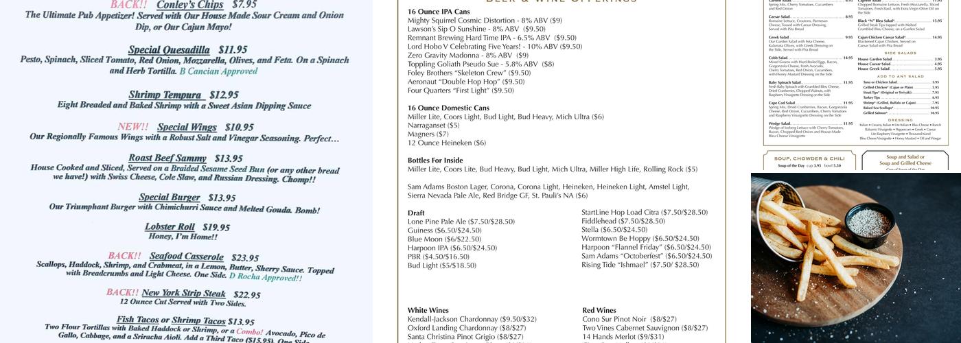 Conley's Pub & Grille Menu