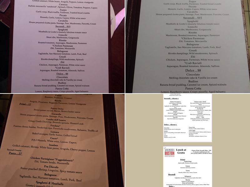 Grotto Menu