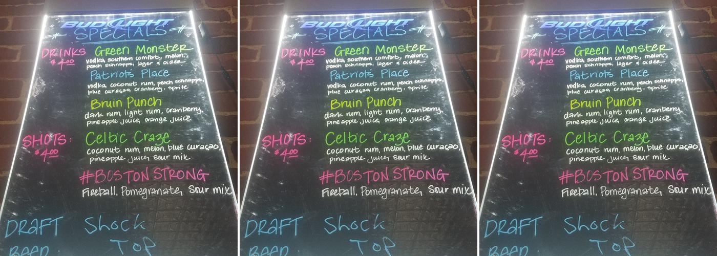 Bloomfields Tavern Menu