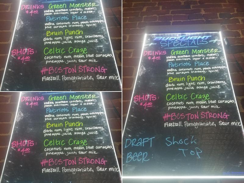 Bloomfields Tavern Menu