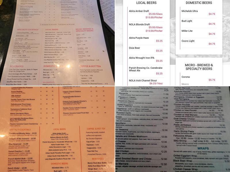 Louisiana Pizza Kitchen Menu