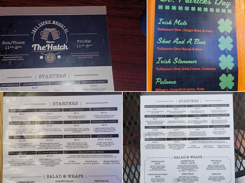 Down the Hatch Menu