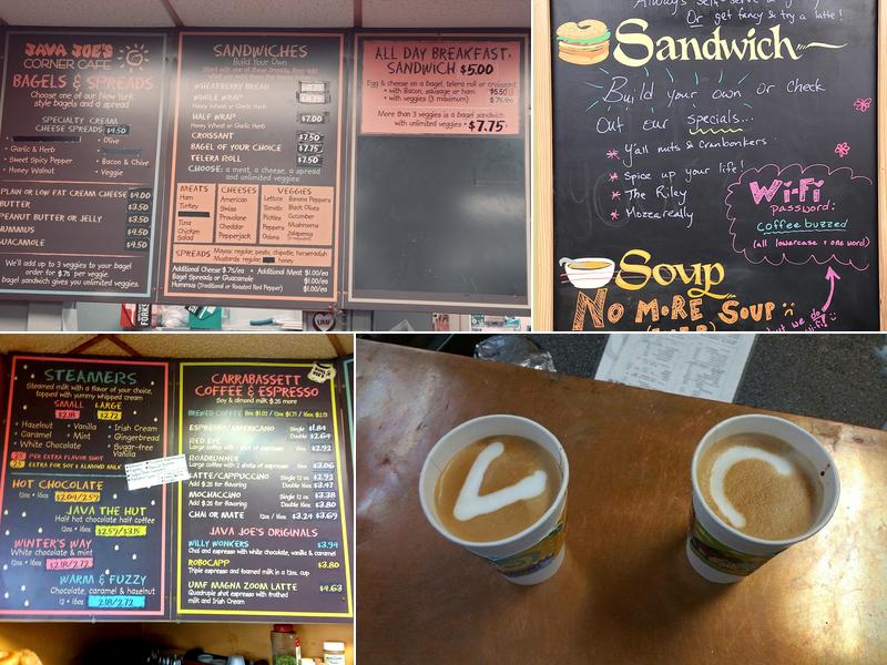 Java Joe's Corner Cafe Menu