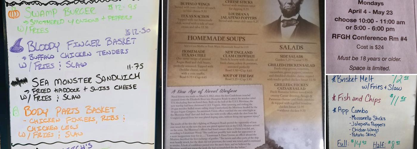 Grantlee's Tavern & Grill Menu