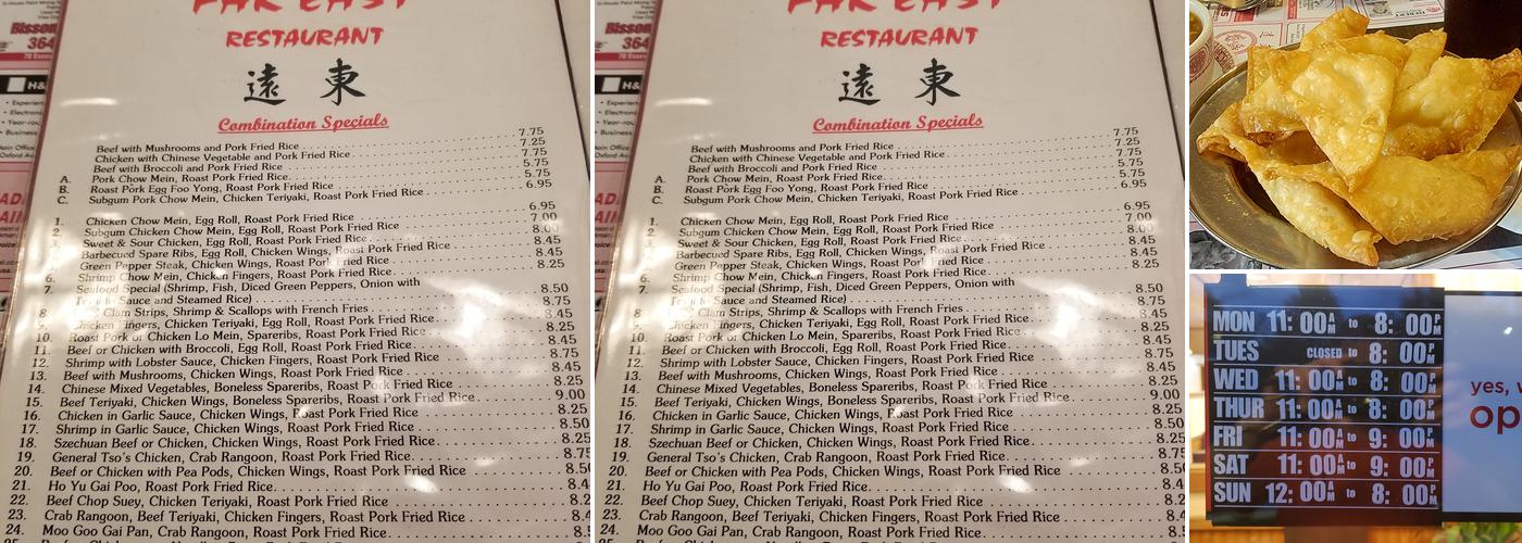 Far East Menu