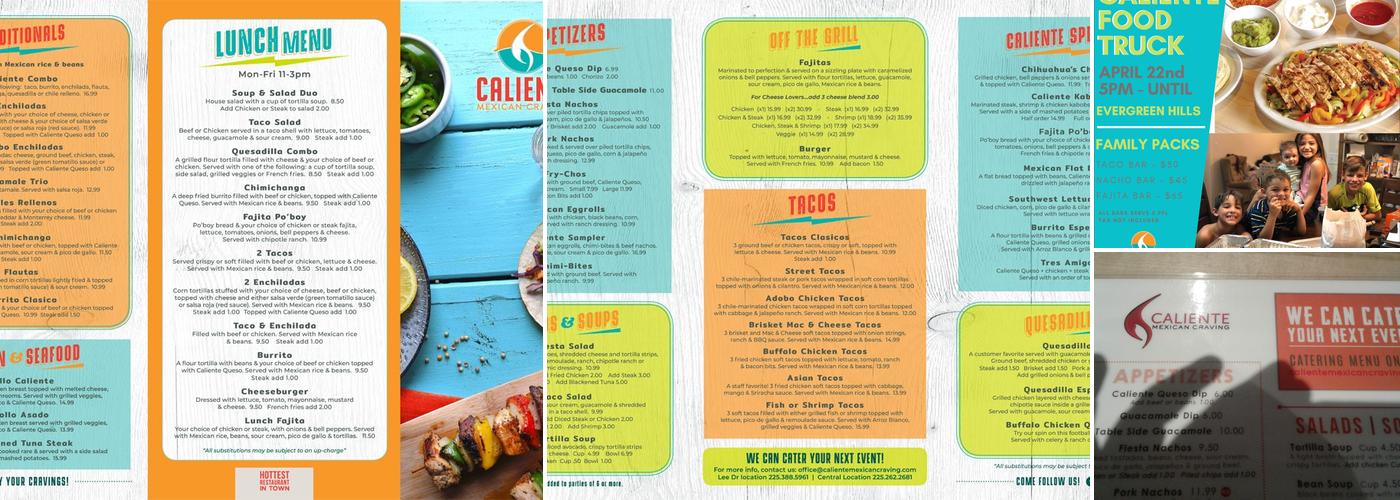 Caliente Mexican Craving | Central City, LA Menu