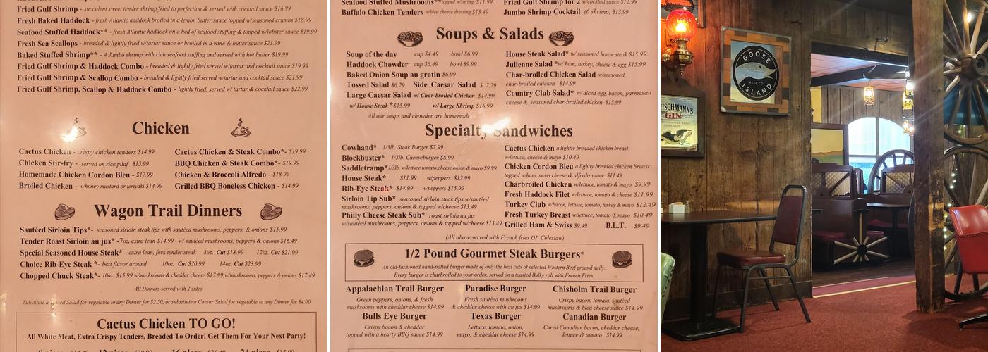 Chuck Wagon Restaurant Menu