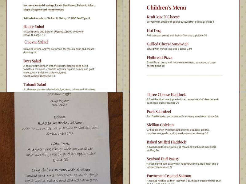 Longfellow's Restaurant Menu
