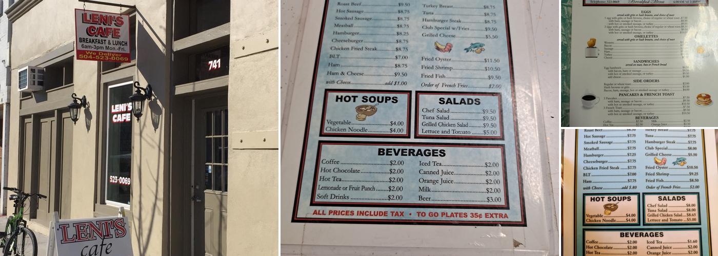 Leni's Cafe Menu