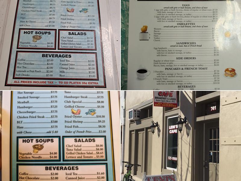 Leni's Cafe Menu