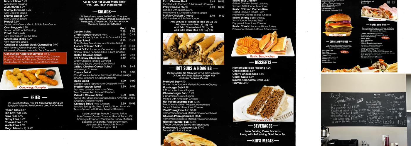 Conowingo Pizza Menu