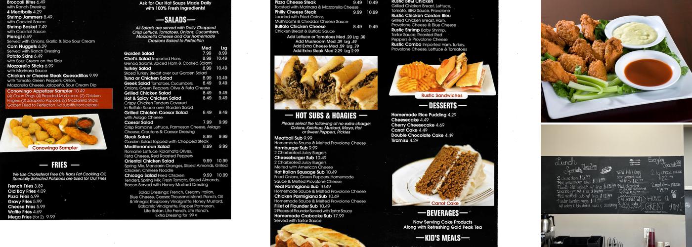 Conowingo Pizza Menu