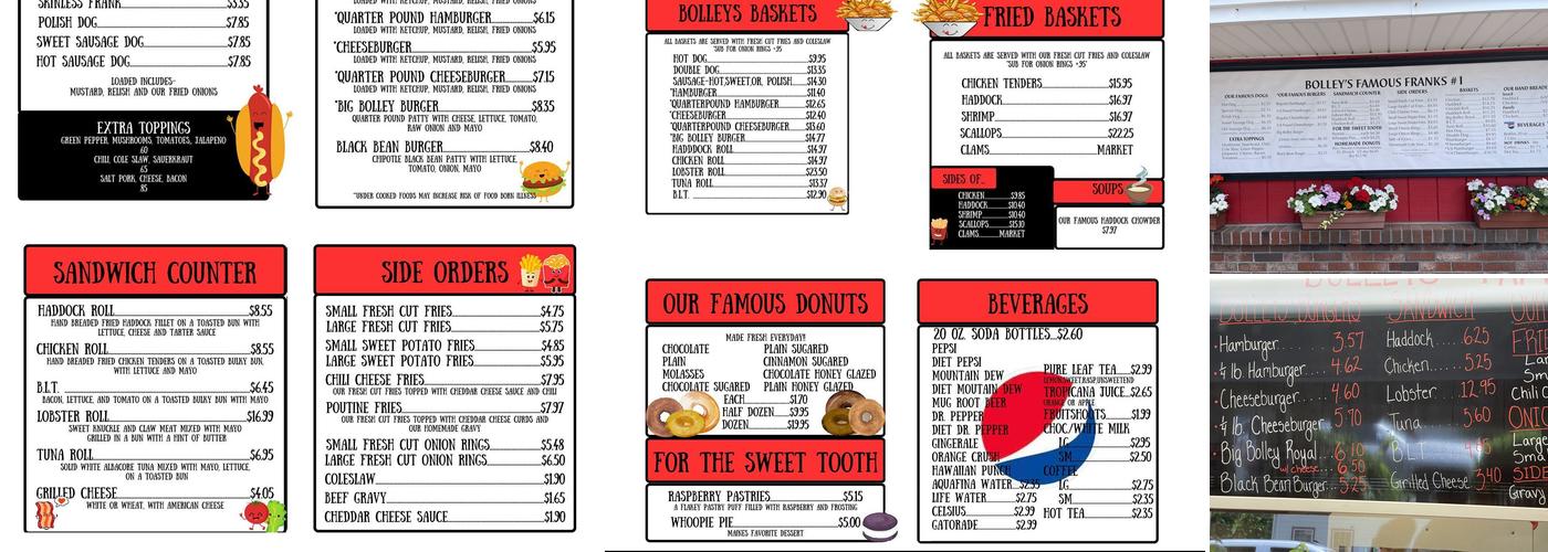 Bolley's Famous Franks Menu