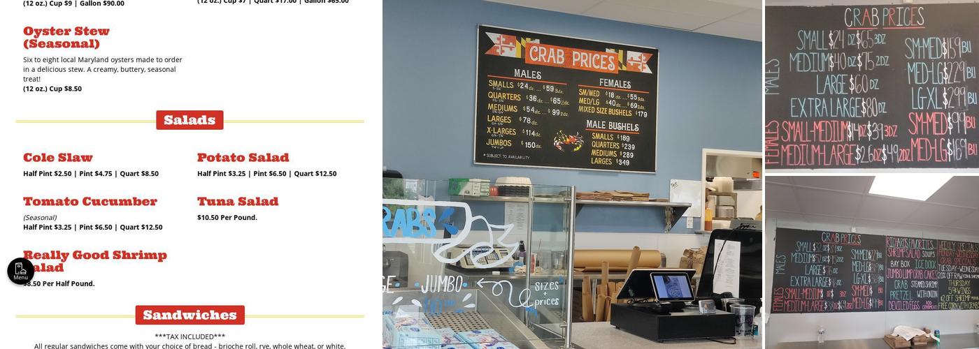 Richard's Fish & Crabs Menu