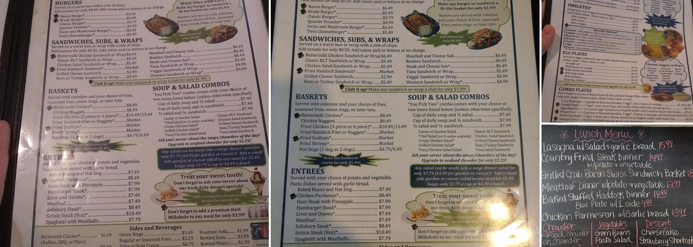 Hi-Hat Pancake House Menu