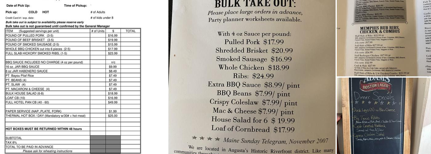 Riverfront Barbeque & Grille Menu