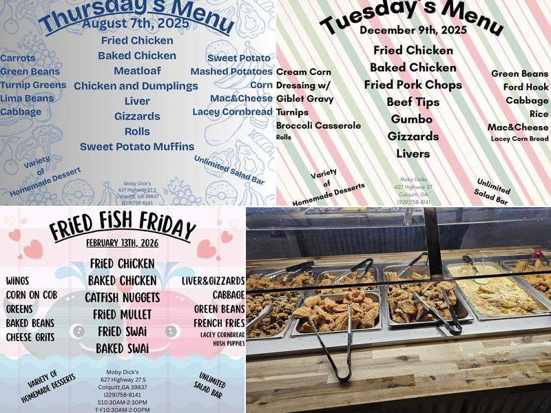 Moby Dick Menu