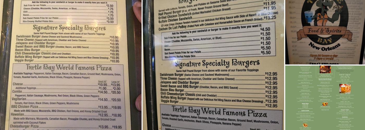 Turtle Bay Menu