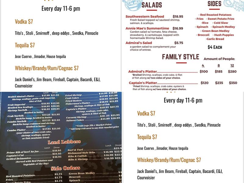 The Fish Market of Maryland Menu