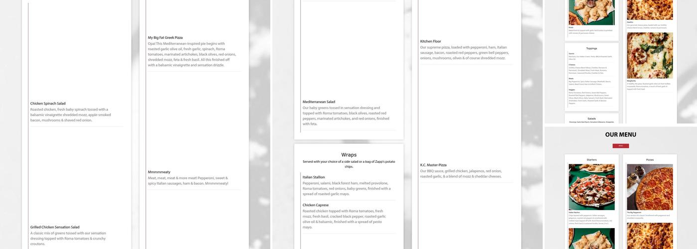 Schlittz & Giggles Menu