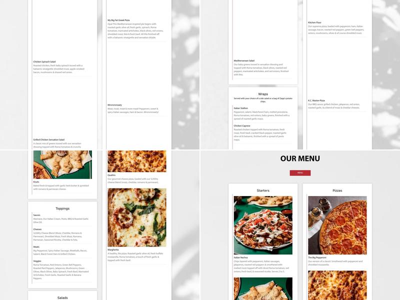 Schlittz & Giggles Menu