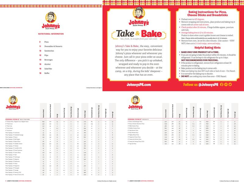 Johnny’s Pizza House Menu