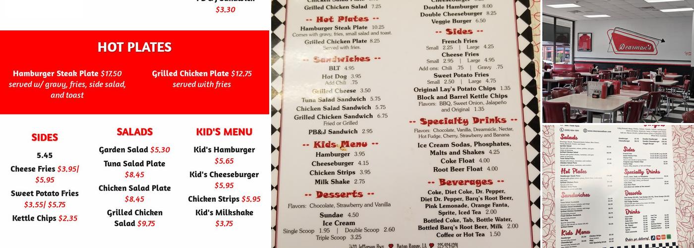 Dearman’s Diner Menu