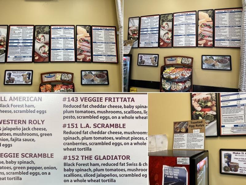 Roly Poly Sandwiches Menu