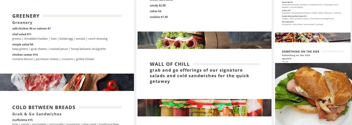 Milford's on Third Menu