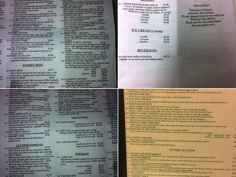 Rama Restaurant Menu
