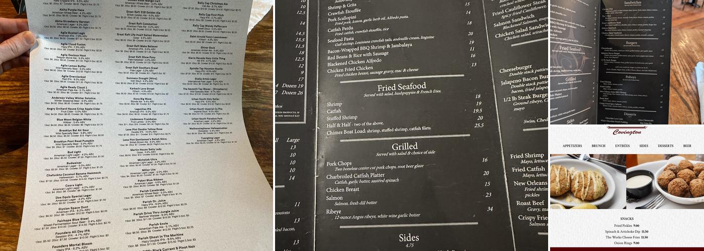 The Chimes East Menu