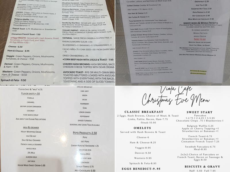 Viola Cafe Menu