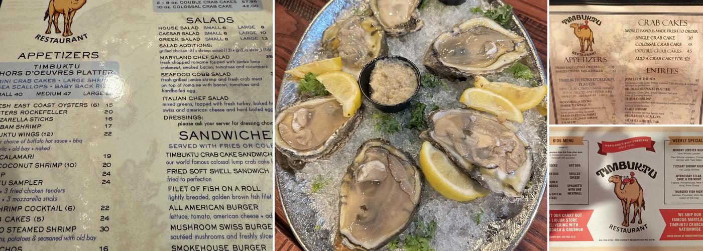 Timbuktu Restaurant Menu