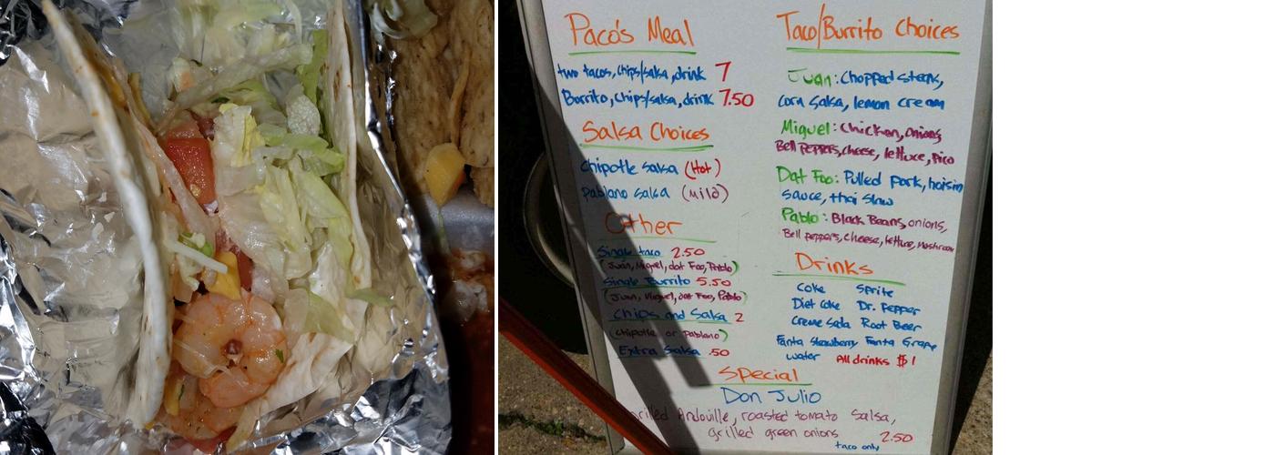 Taco de Paco Menu