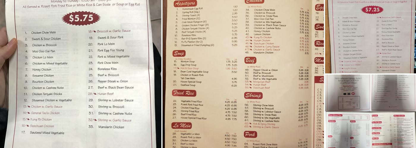 King's Wok Menu