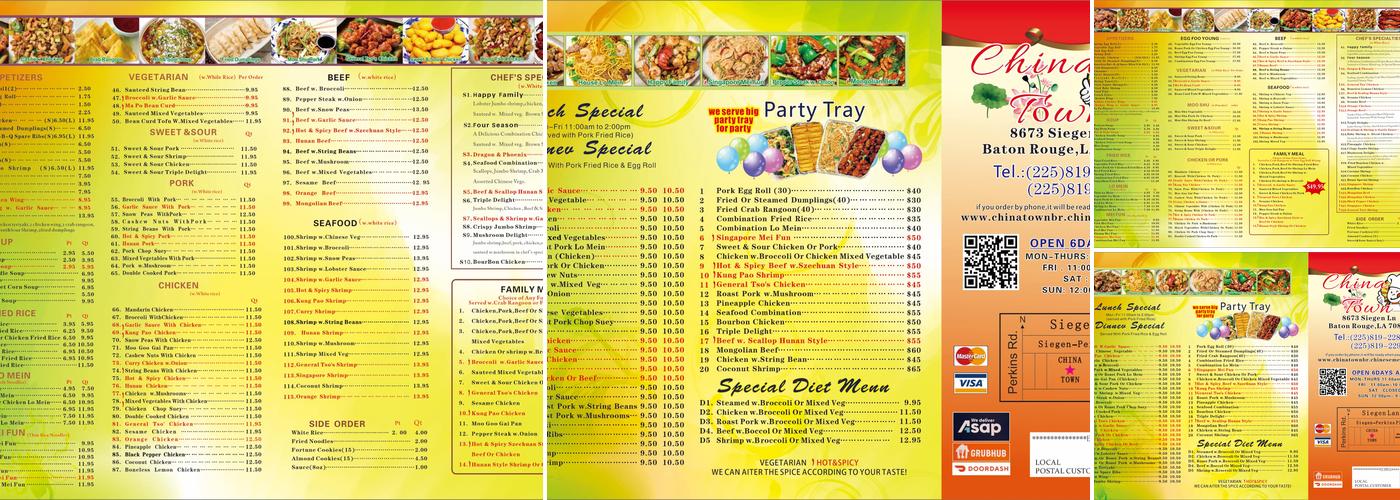 Chinatown Menu