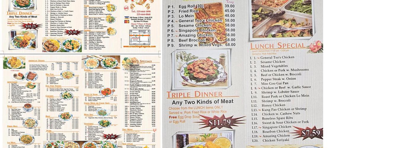 Crouching Dragon Menu