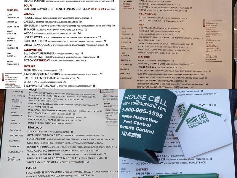 Stab's Steak and Seafood Central Menu