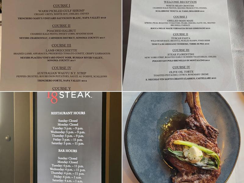 18 Steak Menu