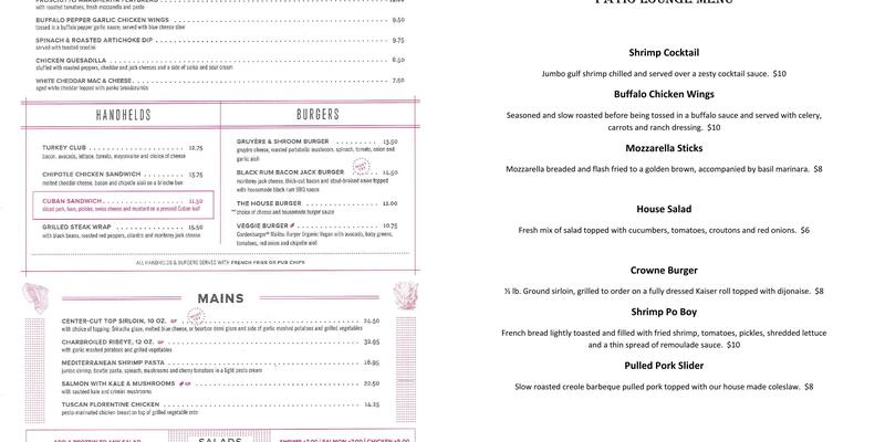 Patio Grill and Bar Menu