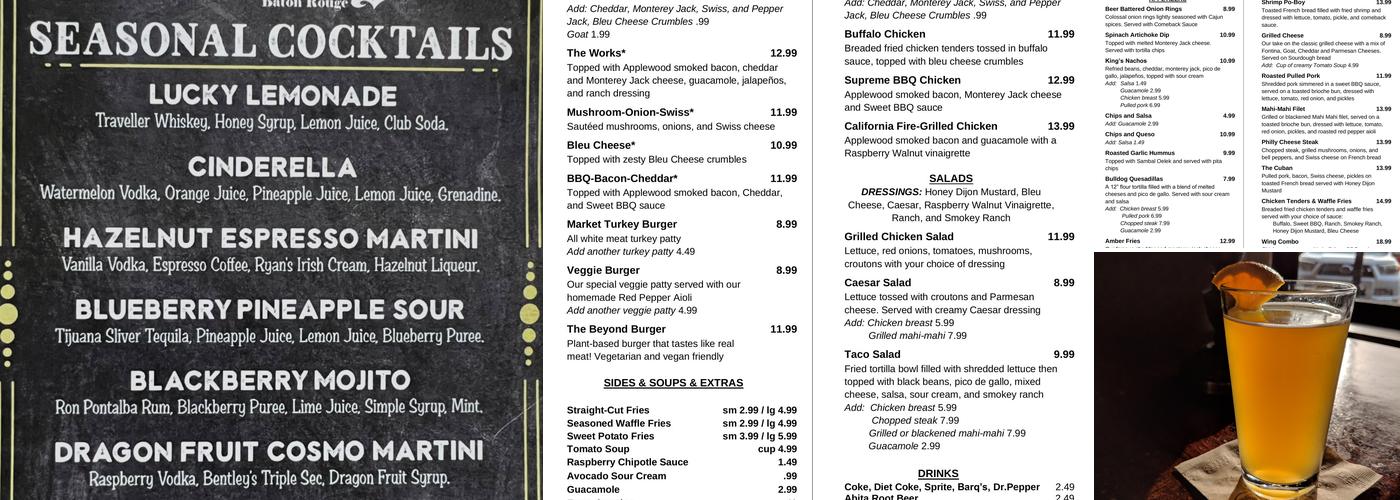 The Bulldog, Baton Rouge Menu