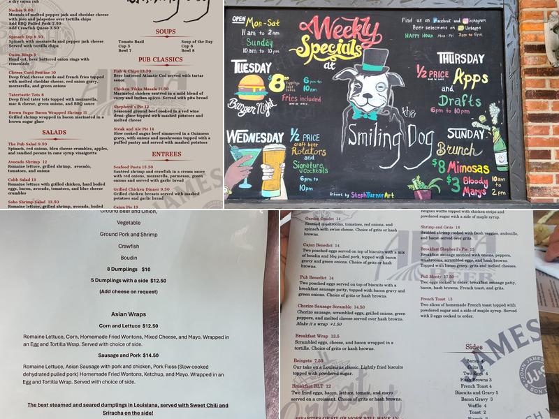 The Smiling Dog Menu