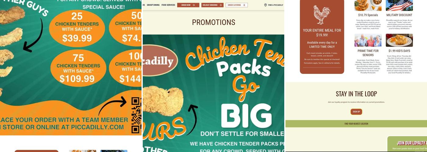 Piccadilly Restaurants Menu