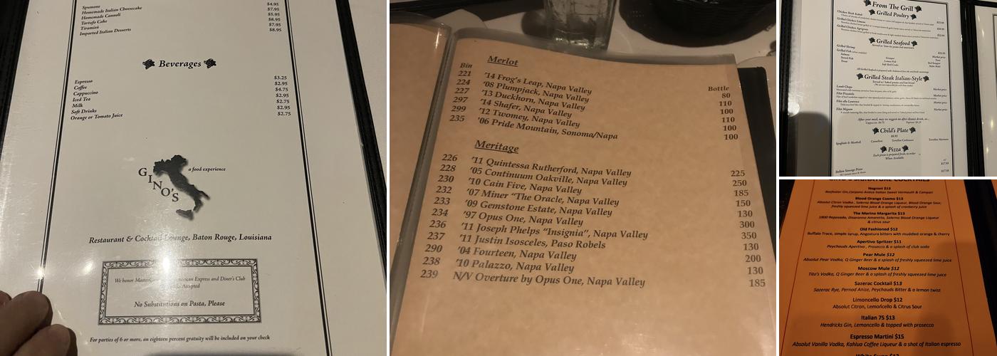 Gino's Restaurant, Baton Rouge Menu, Reviews (325), Photos (77