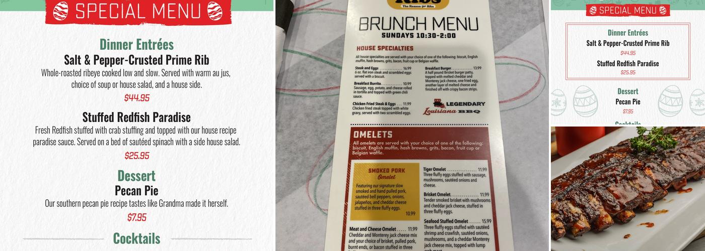 TJ Ribs Menu