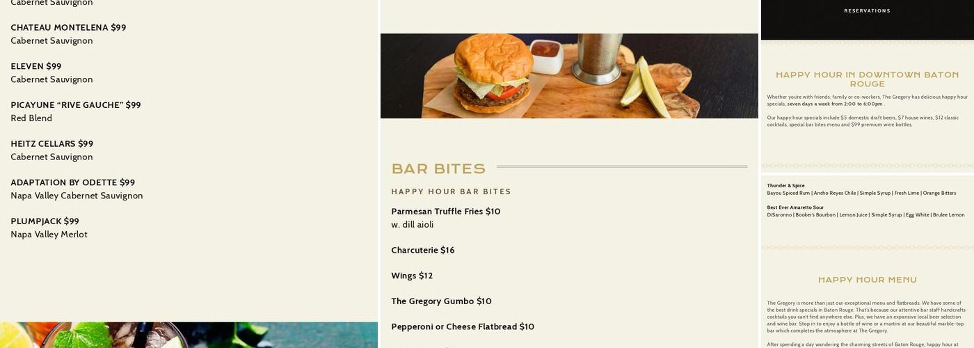 The Gregory Menu