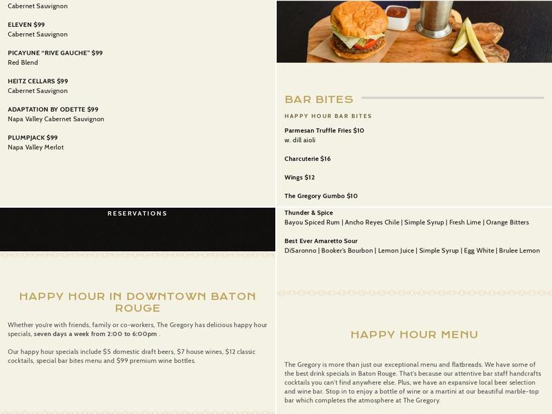 The Gregory Menu
